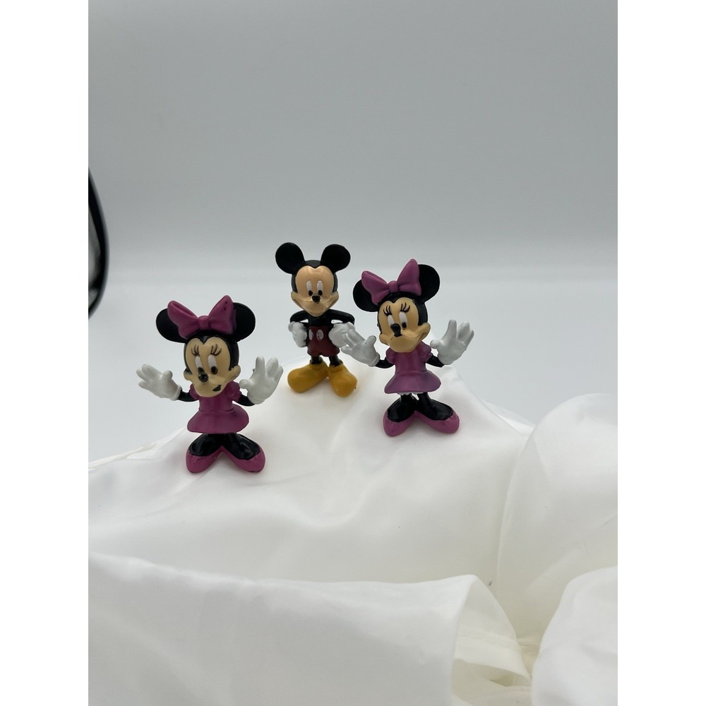 Vintage Lot of 3 Disney Mickey Mouse Figure And Minnie Figurine!